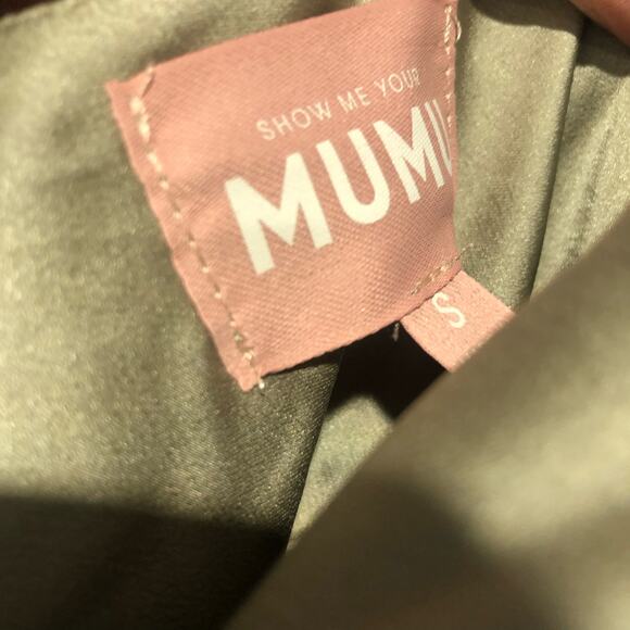 Show Me Your Mumu Womens's Verona Cowl Dress Moss Green Luxe Satin Size S - Picture 4 of 6